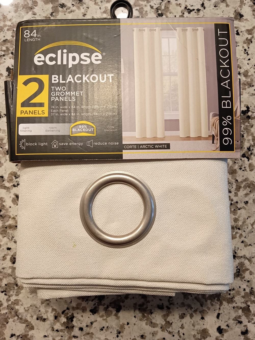 Eclipse Arctic White Blackout Grommet Drapery Panels